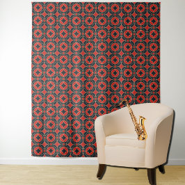 Deko-Muster in Rot und Schwarz Wandteppich