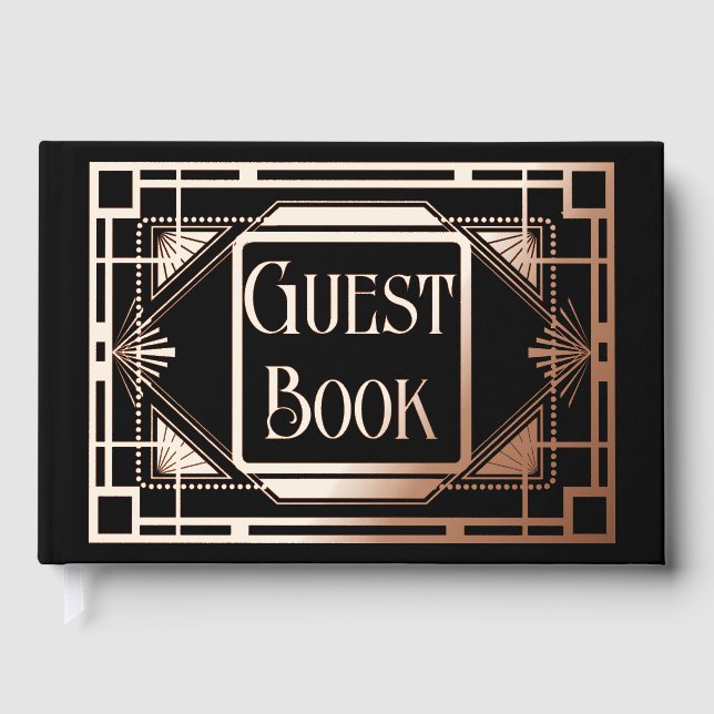 Deko-Rose mit echter Folienkunst Gästebuch (Vorderseite)