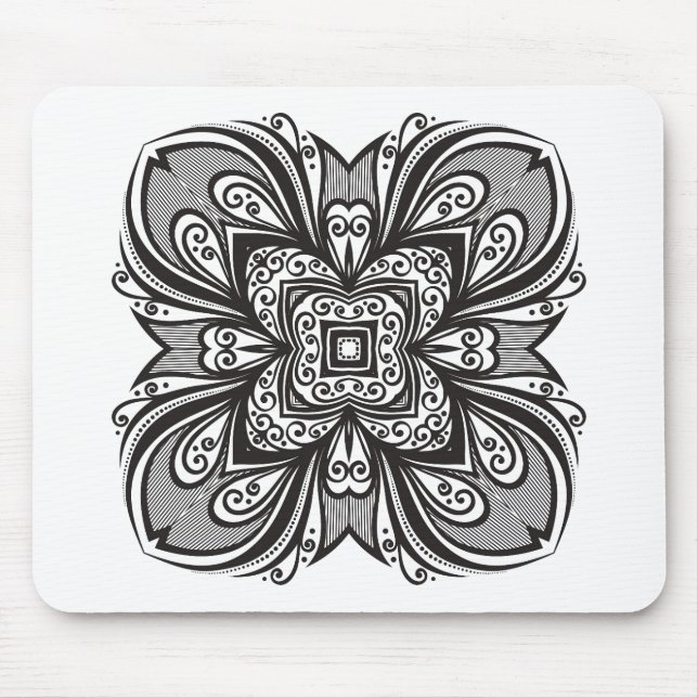 Deko-schwarzes Quadrat inspiriert Mousepad (Vorne)