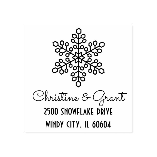 Deko Snowflake Script Holiday Gummistempel (Prägung)