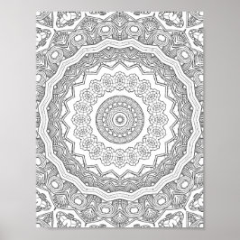 Deko-Sonnenstrahlen-Ringe Färbeseite Musterdesign Poster