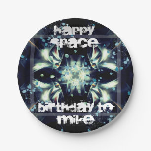 Deko Star Space & Ihr Text Pappteller