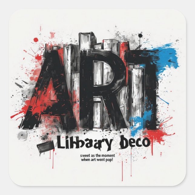 Deko-Sticker Pack zur Kunstbibliothek: Eine Geschi Quadratischer Aufkleber (Vorderseite)