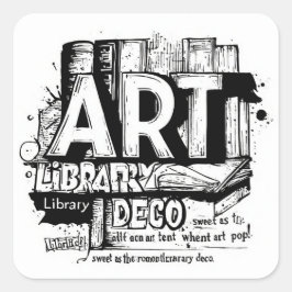 Deko-Sticker-Pack zur Kunstbibliothek: Eine Geschi Quadratischer Aufkleber