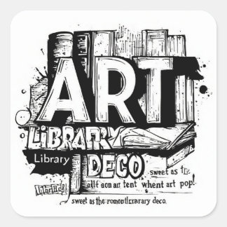 Deko-Sticker-Pack zur Kunstbibliothek: Eine Geschi Quadratischer Aufkleber