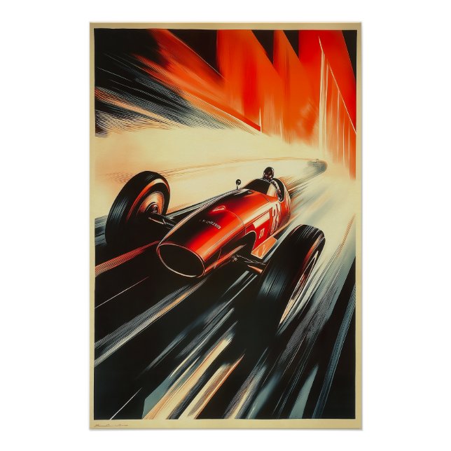 Deko Velocity - Art Deco Racing Poster (Vorderseite)