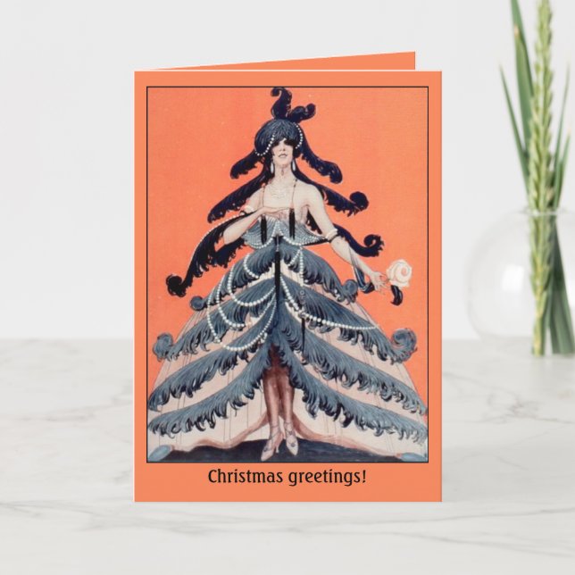 Deko Weihnachtsbaumkarte Feiertagskarte (Vorderseite)