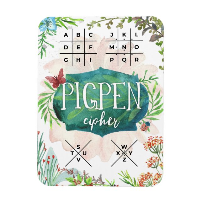 Dekodieren Sie Ihre Botschaft mit dem Pigpen-Chiph Magnet (Vertikal)