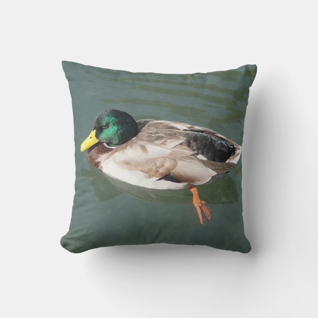 Dekokissen entspante Ente (Vorderseite)
