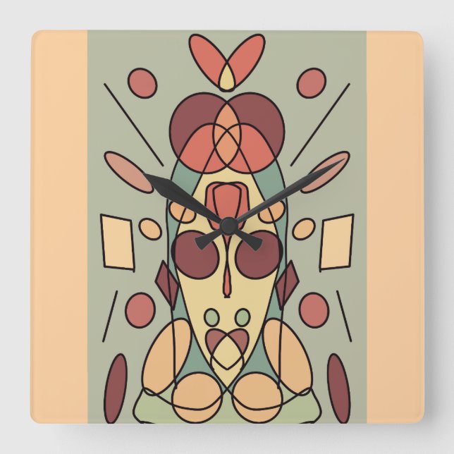 Dekokissen Quadratische Wanduhr (Vorderseite)