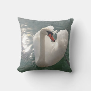 Dekokissen romantischer weisser Schwan