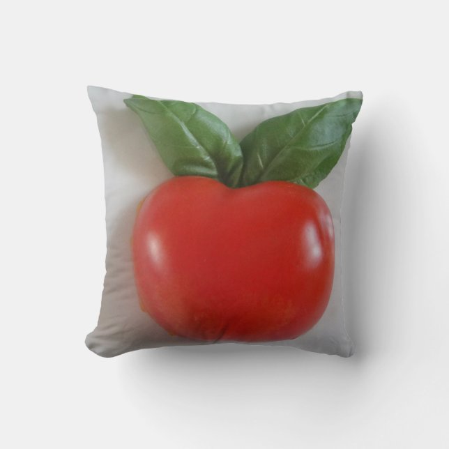 Dekokissen Tomate mit Basilikum (Vorderseite)