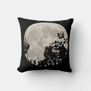 Dekokissen Vollmond mit Blättern