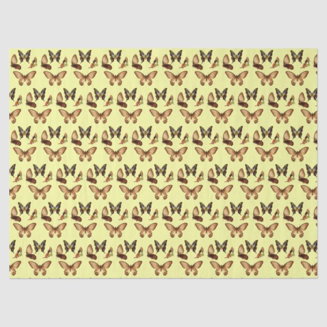 Dekolleté-Butterfly-Gelbes Zwirnpapier Seidenpapier (Vorderseite)