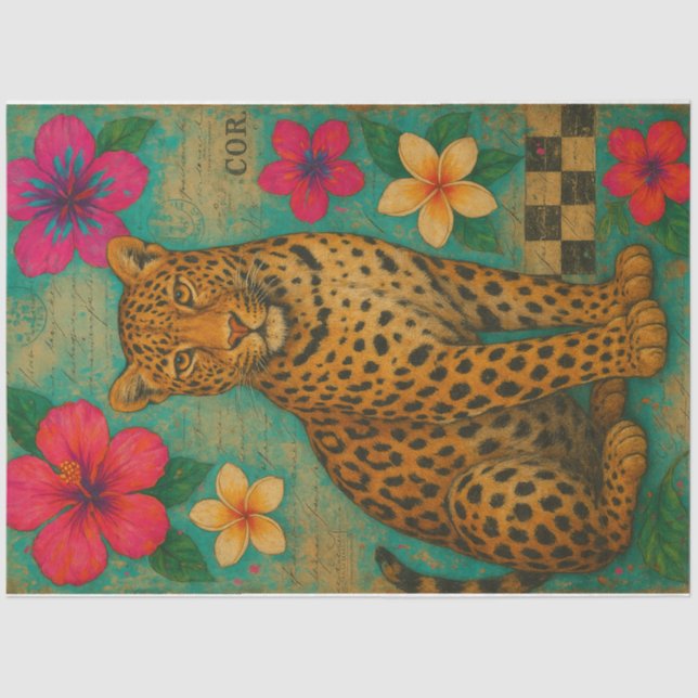 Dekopapier der Tropical Leopard Lounge - Exotic Seidenpapier (Vorderseite)