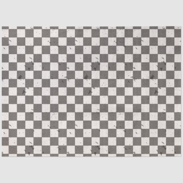 Dekopapier für schwarze und weiße Karos Seidenpapier (Vorderseite)