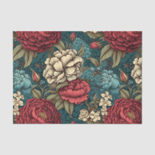 Dekopapier für Vintage rote Blume Seidenpapier