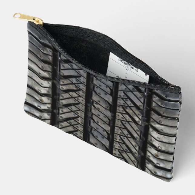 Dekor aus schwarzem Reißkautschuk Zubehörtasche (Offen)