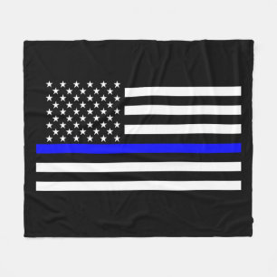 Dekor der American Thin Blue Line Fleecedecke