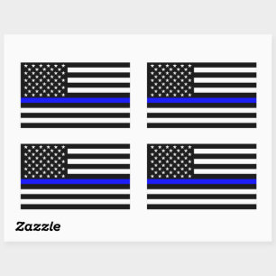 Dekor der American Thin Blue Line Rechteckiger Aufkleber