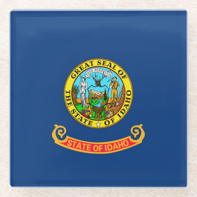 Dekor der Flaggen des Staates Idaho Glasuntersetzer (Vorderseite)