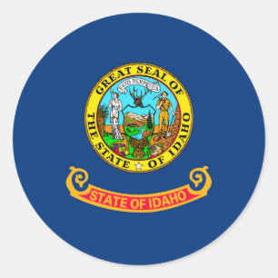 Dekor der Flaggen des Staates Idaho Runder Aufkleber