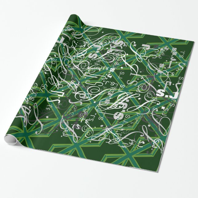 Dekor der grünen Flagge Geschenkpapier (Ungerollt)