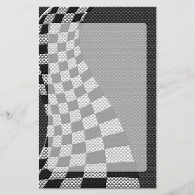 Dekor der Racing Flag Wave im Carbon Fibre-Stil Briefpapier (Vorderseite)