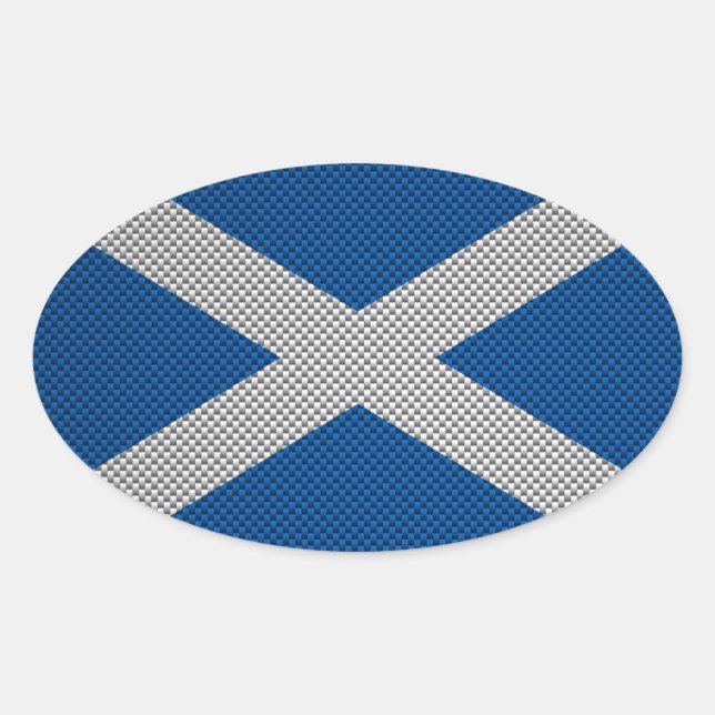 Dekor der schottischen Flagge für Kohlenstofffaser Ovaler Aufkleber (Vorderseite)