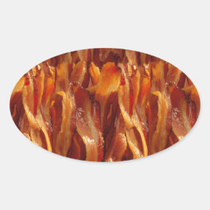 Dekor des Bacon Field Yummy-Musters Ovaler Aufkleber