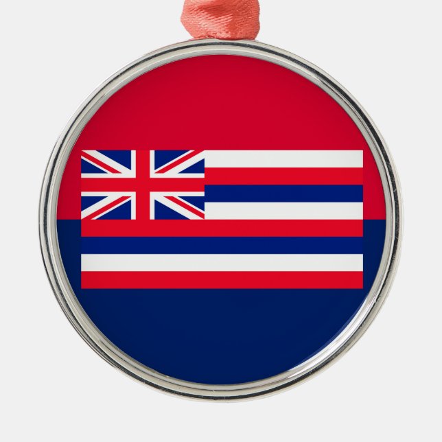 Dekor des Flaggendesigns des Hawaii-Staates Ornament Aus Metall (Vorne)