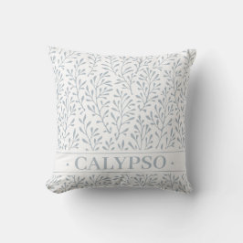 Dekor des Meereslebens. Algen. Dusty Blue. Kissen