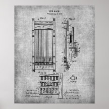 Dekor des Poolraums Print 13 Pool Cue Rack Patent