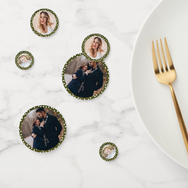 Dekor des Weihnachtstischs im Foto Confetti Konfetti (Gruppe)