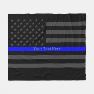 Dekor-dünne blaue Linie personalisierte Schwarzes Fleecedecke