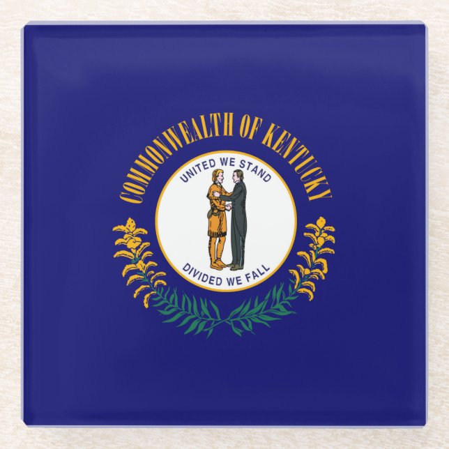 Dekor für das Design von Flaggen des Kentucky-Zust Glasuntersetzer (Vorderseite)