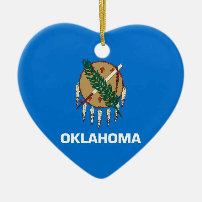 Dekor für das Flaggendesign des Staates Oklahoma Keramikornament (Vorne)