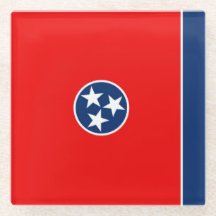 Dekor für die Flagge des Tennessee-Staates Glasuntersetzer