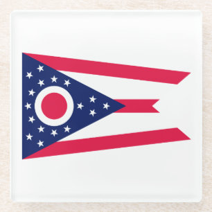 Dekor für die Flaggen des Ohio-Zustands Glasuntersetzer
