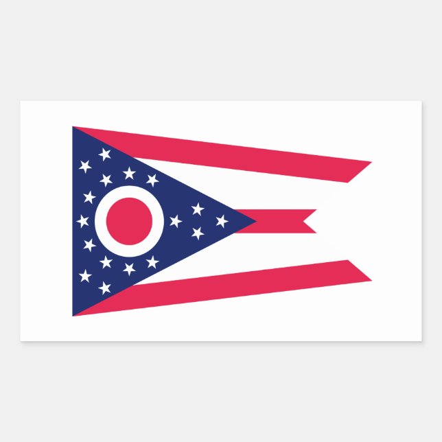 Dekor für die Flaggen des Ohio-Zustands Rechteckiger Aufkleber (Vorderseite)