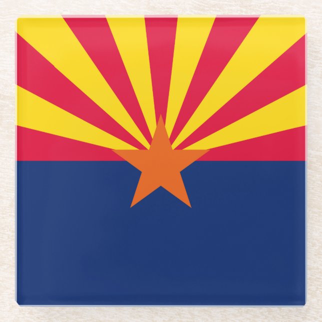 Dekor für die Flaggen des Staates Arizona Glasuntersetzer (Vorderseite)