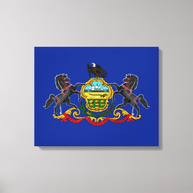 Dekor für die Flaggen des Staates Pennsylvania Leinwanddruck (Vorderseite)