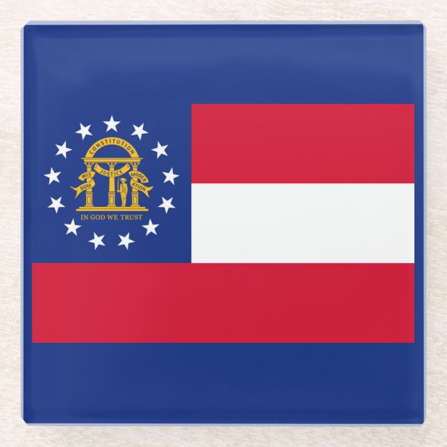 Dekor für die Flaggengestaltung in Georgien Glasuntersetzer (Vorderseite)