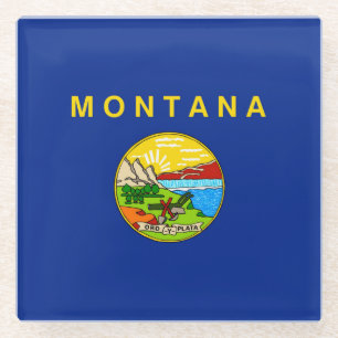 Dekor für die Staatsflagge von Montana Glasuntersetzer