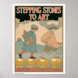 DEKOR: ILLUSTRATION AUS EINEM ALTEN KUNSTBUCH POSTER