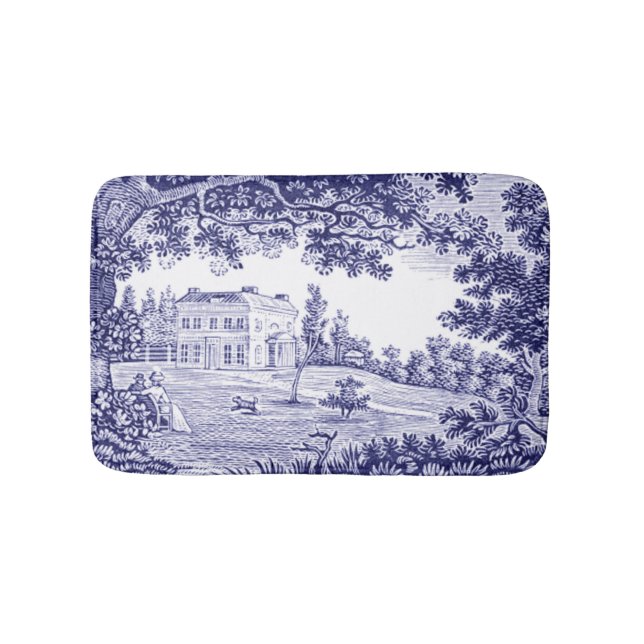 Dekor in französischer Landessprache Blauer Film Badematte (Vorderseite)