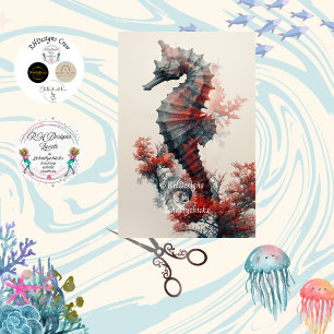 Dekor-Seepferdchen Marine Botanische Eleganz Seidenpapier