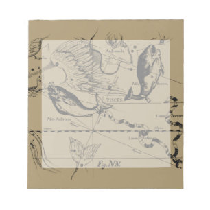 Dekor von Pisces Constellation Hevelius 1690 Notizblock