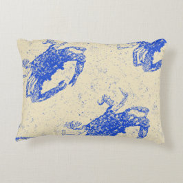 Dekoration an der Küste Blaues Krabbenkissen Dekokissen