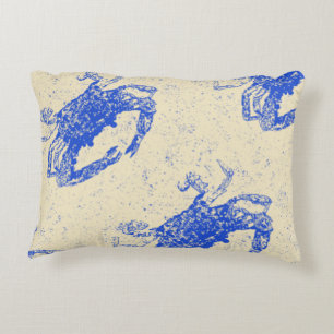 Dekoration an der Küste Blaues Krabbenkissen Dekokissen